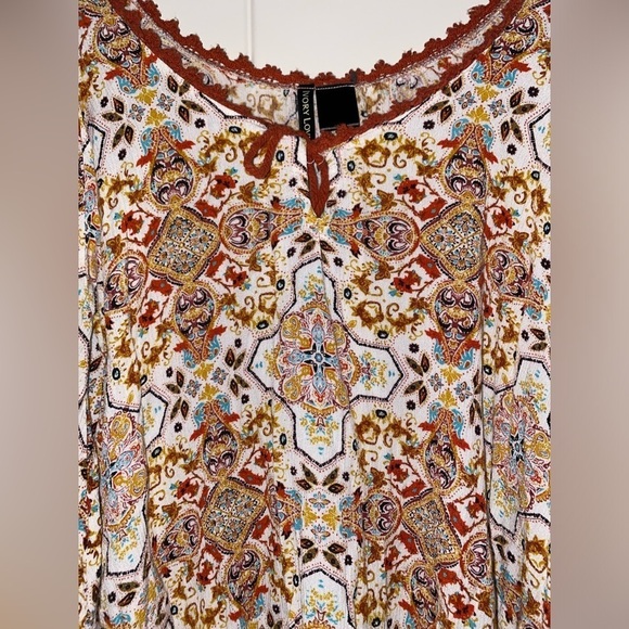 Ivory Love‎ Cold Shoulder Floral Babydoll Top Women S Boho Dainty Breathable - Picture 6 of 11